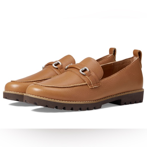NWOT Gentle Souls Women's Eugene‎ Lug Bit Leather Loafer In Cognac Size 6 1/2M - Picture 1 of 11